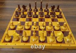 Vintage Soviet Chess Set Completely wooden Big figures USSR Box 5050 #310
