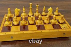 Vintage Soviet Chess Set Completely wooden Big figures USSR Box 5050 #310