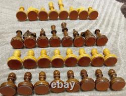 Vintage Soviet Chess Set Completely wooden Big figures USSR Box 5050 #310