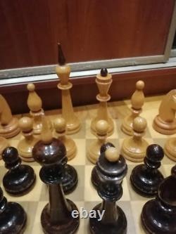 Vintage Soviet Chess Set Completely wooden USSR Wooden Box 4040 cm #263