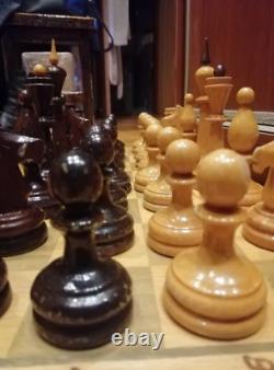 Vintage Soviet Chess Set Completely wooden USSR Wooden Box 4040 cm #263