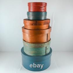 Vintage Stack of Wooden Shaker Boxes/Pantry Box (Set of 6)