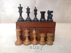 Vintage Staunton Design Chess Set Wooden Box Wood Chess Set Wood Box 1890c