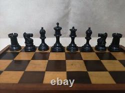 Vintage Staunton Design Chess Set Wooden Box Wood Chess Set Wood Box 1890c