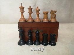 Vintage Staunton Design Chess Set Wooden Box Wood Chess Set Wood Box 1890c