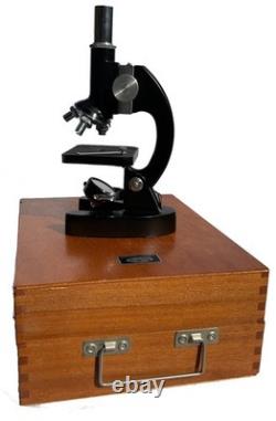 Vintage Tasco Japan Deluxe microscope complete set in wooden box