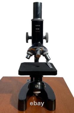 Vintage Tasco Japan Deluxe microscope complete set in wooden box