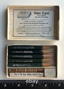 Vintage Venus American Pencil Co. Perfect Pencil Set Orignal Box Eraser Holder