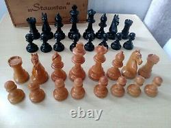 Vintage Weighted French STAUNTON CHESS SET Boxed by Chavet or possibly Lardy