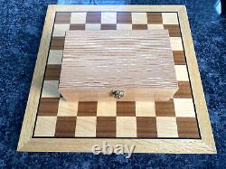 Vintage Weighted Wooden Chess Set, Wooden Box Staunton Pattern King 3.5 & Board