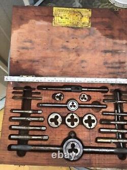 Vintage Whitworth Tap and Die Set Wooden Box