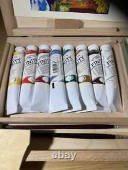 Vintage Winsor and Newton acrylic paint set in beautiful Wooden Box Unused