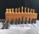 Vintage Wooden Chess Set Complete King 75mm Box Sliding Lid Not Weighted