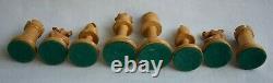 Vintage Wooden Chess Set Felt Bases Staunton Pattern Complete with Wooden Box