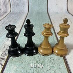 Vintage Wooden Chess Set Staunton Pattern K 90mm + Box