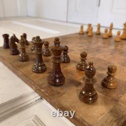 Vintage Wooden Chess Set with Box, Board & Rules Complete 32 Pieces