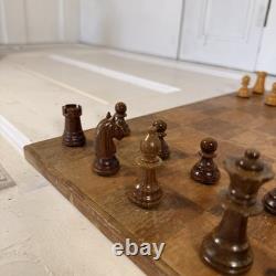 Vintage Wooden Chess Set with Box, Board & Rules Complete 32 Pieces