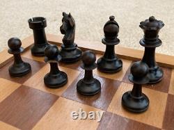Vintage Wooden Chess Set with Nice Patina, Board and Box