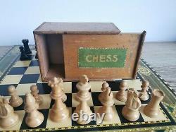 Vintage chess set Jaques & Son in a wooden box