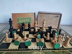 Vintage chess set Jaques & Son in a wooden box