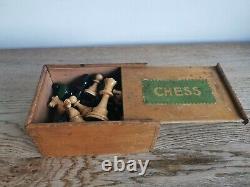 Vintage chess set Jaques & Son in a wooden box