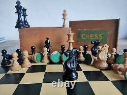 Vintage chess set Jaques & Son in a wooden box