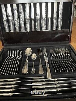 Vintage cutlery set stainless steel 18/10 in wooden box 108 pieces