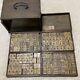 Vintage Dark Wood Wooden Unusual Mahjong Mah Jongg Tile Set In Box. Collectible