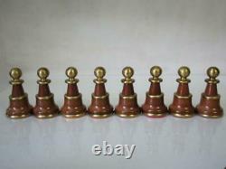 Vintage-modern Huge Italfama Chess Set Wood And Brass K 5 + Chess Board & Box