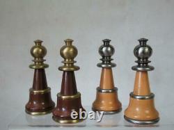 Vintage-modern Huge Italfama Chess Set Wood And Brass K 5 + Chess Board & Box