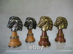 Vintage-modern Huge Italfama Chess Set Wood And Brass K 5 + Chess Board & Box