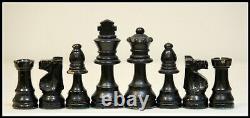 Vintage wooden chess set in wooden box Staunton pattern King 95mm VGC
