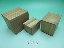 W404 Bean Doll Tiger Miniature Figurine Wooden Box Set of 3 B Inspection Loca