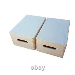 WOODEN BOX/TRUNK, SET OF 6, 30x20x13.5 CM, WHIT HENDLES, UNPAINTED