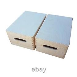 WOODEN BOX/TRUNK, SET OF 6, 30x20x13.5 CM, WHIT HENDLES, UNPAINTED