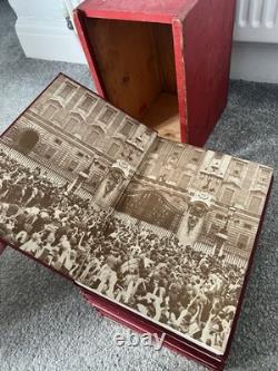 WWII The War in Pictures Odhams Full Set of 6 Books Wooden box case World War 2