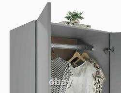 Wardrobe + Chest of Drawers + Bedside Home Trio Bedroom Gloss Furniture Set