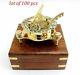 West London Marine Compass 3'' Brass Sundial Compass With Wooden Box Set Of 100