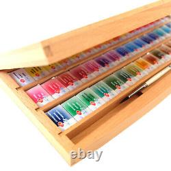 White Nights Watercolour Set 48 Pans in wooden box, St Petersburg watercolours