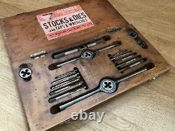 Whitworth Tap And Die Set In Wooden Box By Triangles 1/8 3/8 BSW