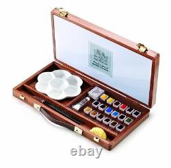 Winsor & Newton Artists Water Colour Wooden Box Set of Half Pans Piccadilly