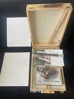 Winsor and Newton Winton oil colours Easel set- Wooden Box + Extras NEW RARE