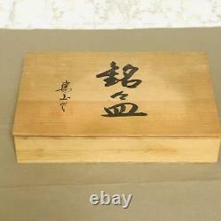 With Wooden Box By Toyama Plum Inscription Plate Saucer Serving Dish Set Of
