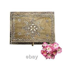 Wood Box Handcrafted Embossed Painted Jewelry Storage Decorative Box Set of 2