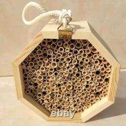 Wooden Bee House Set Tube Beekeeping Box Bees Nesting Box Garden Insect Box