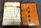 Wooden Box Mahjong Tile Set Bamboo Antique