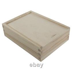 Wooden Box With Sliding Lid / 6x4 Photo Picture Storage / Craft Decoupage Gift