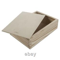 Wooden Box With Sliding Lid / 6x4 Photo Picture Storage / Craft Decoupage Gift