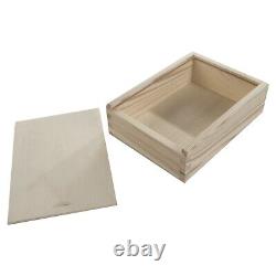 Wooden Box With Sliding Lid / 6x4 Photo Picture Storage / Craft Decoupage Gift