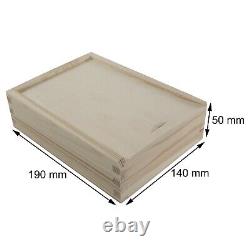 Wooden Box With Sliding Lid / 6x4 Photo Picture Storage / Craft Decoupage Gift